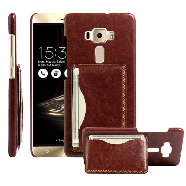 For ASUS ZenFone 3 / ZE552KL Crazy Horse Texture Leather Case Back Cover Shell with Holder & Card Slots & Wallet