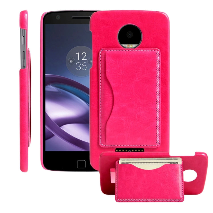 For Motorola Moto Z Crazy Horse Texture Leather Case Back Cover Shell with Holder & Card Slots & Wallet