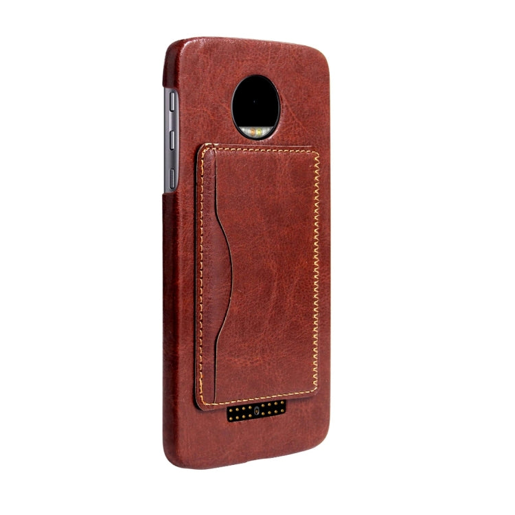 For Motorola Moto Z Crazy Horse Texture Leather Case Back Cover Shell with Holder & Card Slots & Wallet
