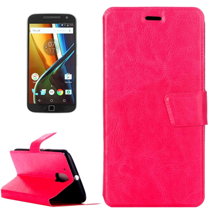 For Motorola Moto G4 Plus Crazy Horse Texture Horizontal Flip Leather Case with Holder & Card Slots