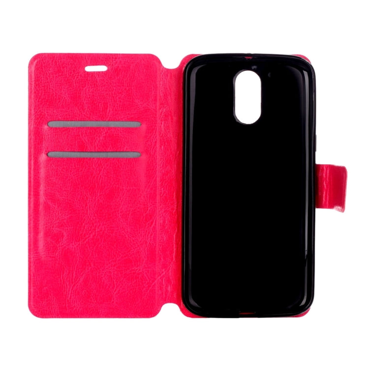 For Motorola Moto G4 Plus Crazy Horse Texture Horizontal Flip Leather Case with Holder & Card Slots