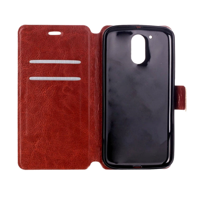 For Motorola Moto G4 Plus Crazy Horse Texture Horizontal Flip Leather Case with Holder & Card Slots