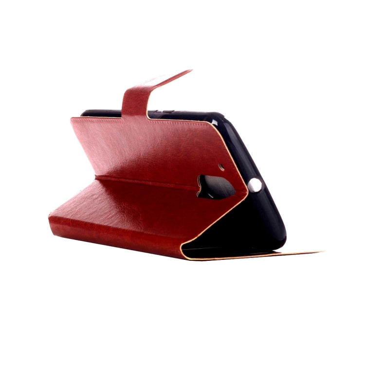 For Motorola Moto G4 Plus Crazy Horse Texture Horizontal Flip Leather Case with Holder & Card Slots