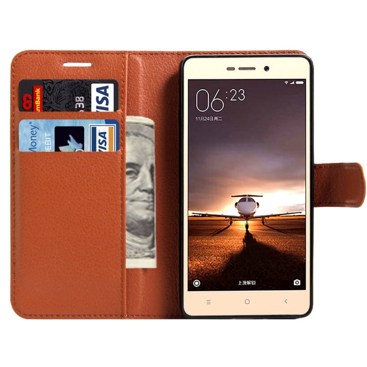 For Xiaomi  Redmi 3 Pro Litchi Texture Horizontal Flip Leather Case with Magnetic Buckle & Holder & Card Slots & Wallet