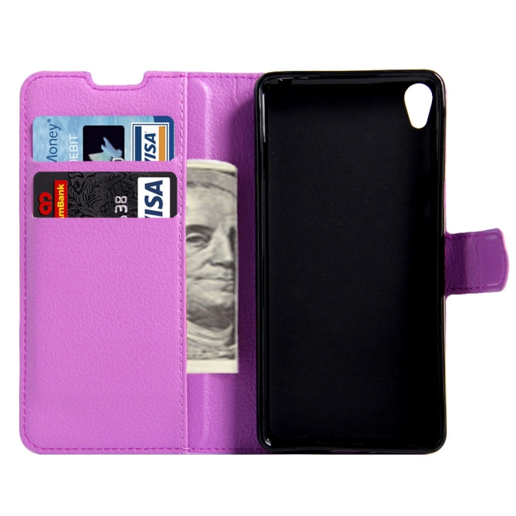 For Sony Xperia E5 Litchi Texture Horizontal Flip Leather Case with Magnetic Buckle & Holder & Card Slots & Wallet