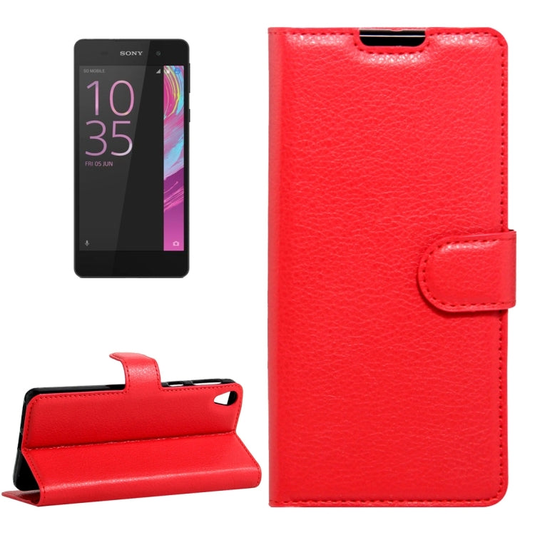For Sony Xperia E5 Litchi Texture Horizontal Flip Leather Case with Magnetic Buckle & Holder & Card Slots & Wallet