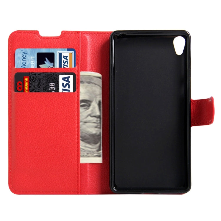 For Sony Xperia E5 Litchi Texture Horizontal Flip Leather Case with Magnetic Buckle & Holder & Card Slots & Wallet