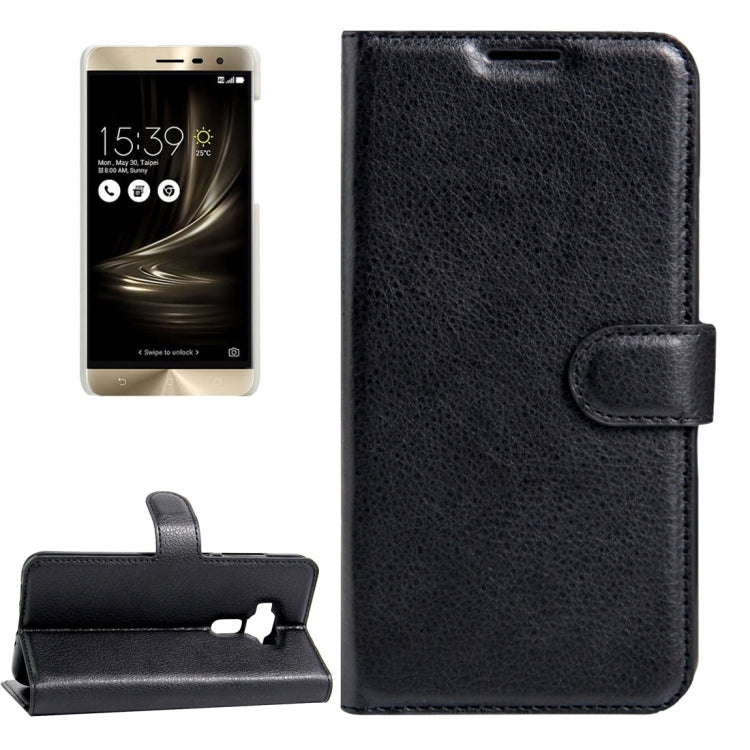 For ASUS ZenFone 3 / ZE552KL Litchi Texture Horizontal Flip Leather Case with Magnetic Buckle & Holder & Card Slots & Wallet