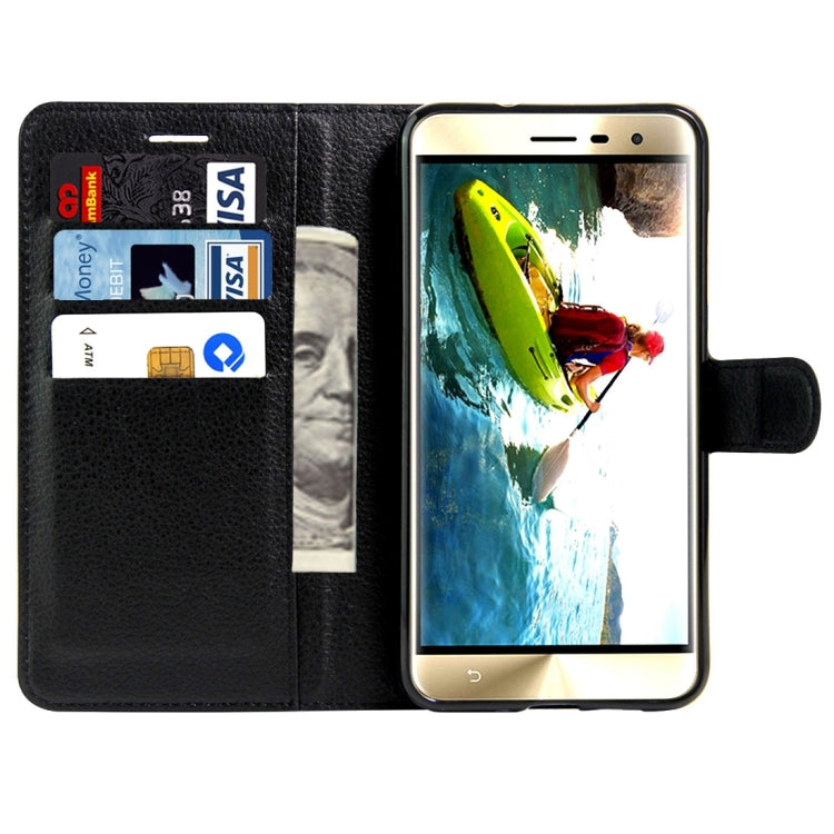 For ASUS ZenFone 3 / ZE552KL Litchi Texture Horizontal Flip Leather Case with Magnetic Buckle & Holder & Card Slots & Wallet
