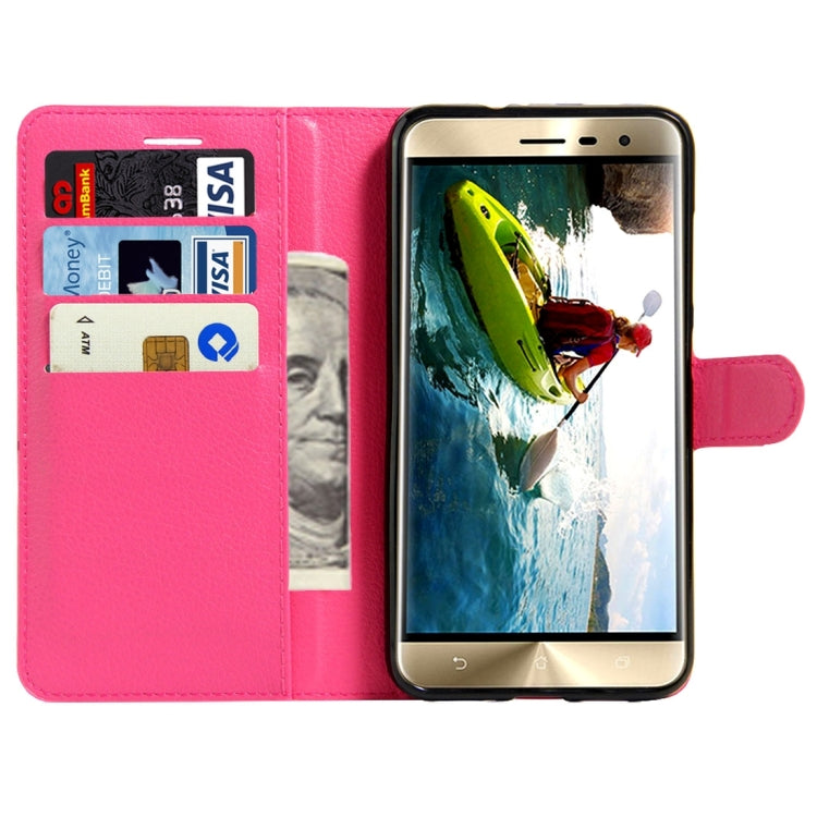 For ASUS ZenFone 3 / ZE552KL Litchi Texture Horizontal Flip Leather Case with Magnetic Buckle & Holder & Card Slots & Wallet
