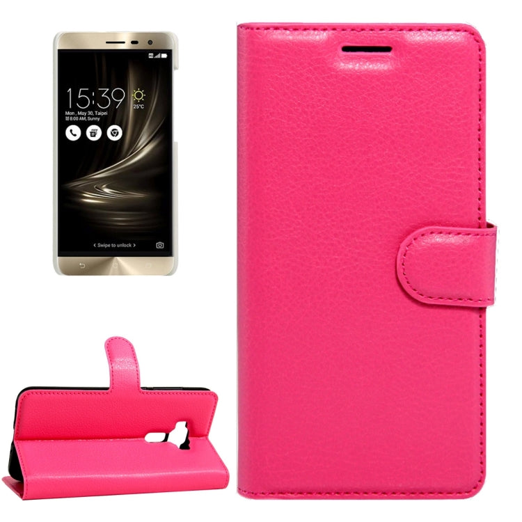 For ASUS ZenFone 3 / ZE552KL Litchi Texture Horizontal Flip Leather Case with Magnetic Buckle & Holder & Card Slots & Wallet