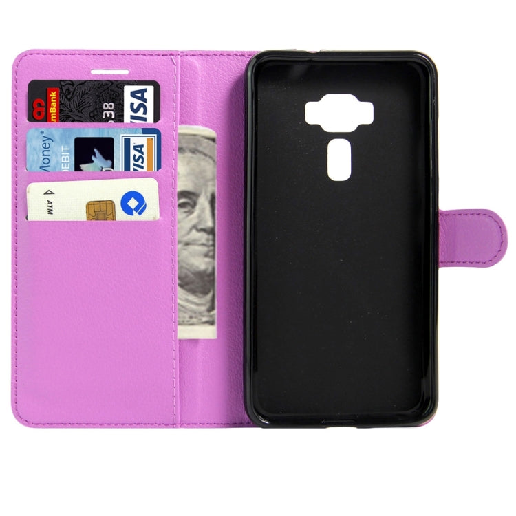 For ASUS ZenFone 3 / ZE552KL Litchi Texture Horizontal Flip Leather Case with Magnetic Buckle & Holder & Card Slots & Wallet