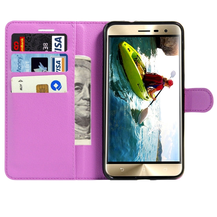 For ASUS ZenFone 3 / ZE552KL Litchi Texture Horizontal Flip Leather Case with Magnetic Buckle & Holder & Card Slots & Wallet