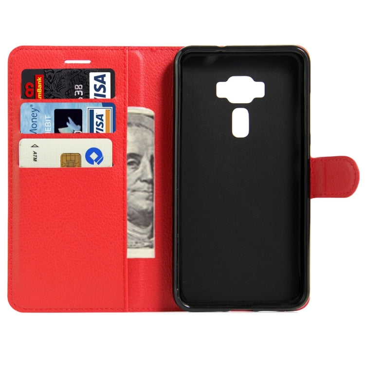 For ASUS ZenFone 3 / ZE552KL Litchi Texture Horizontal Flip Leather Case with Magnetic Buckle & Holder & Card Slots & Wallet