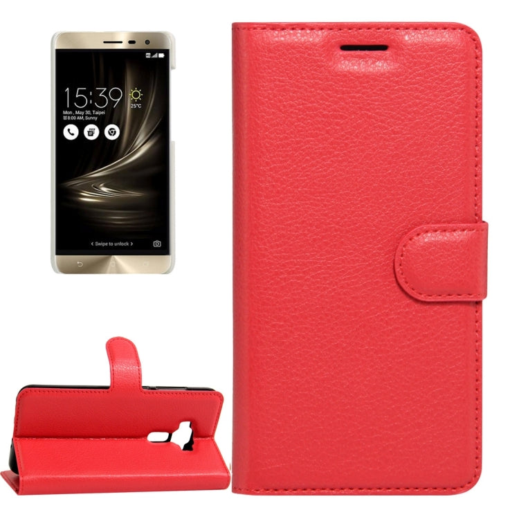 For ASUS ZenFone 3 / ZE552KL Litchi Texture Horizontal Flip Leather Case with Magnetic Buckle & Holder & Card Slots & Wallet