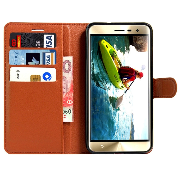 For ASUS ZenFone 3 / ZE552KL Litchi Texture Horizontal Flip Leather Case with Magnetic Buckle & Holder & Card Slots & Wallet