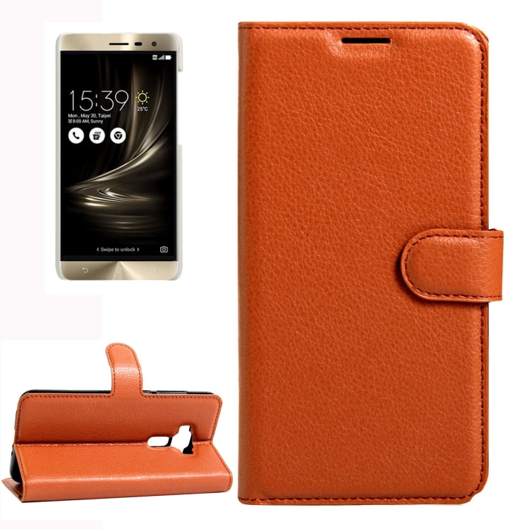 For ASUS ZenFone 3 / ZE552KL Litchi Texture Horizontal Flip Leather Case with Magnetic Buckle & Holder & Card Slots & Wallet