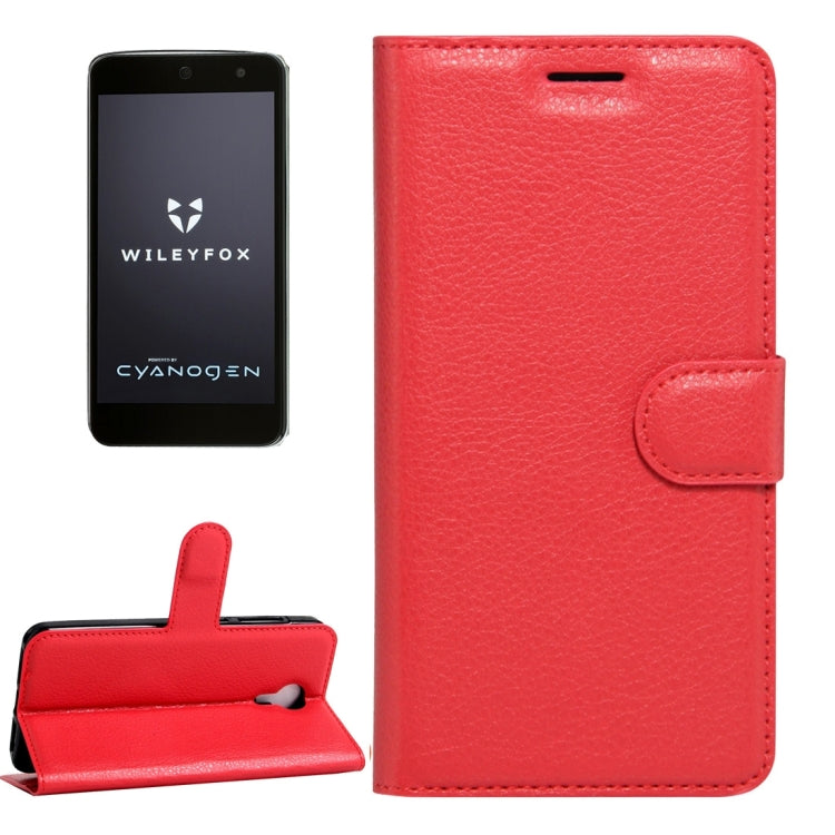 For Wileyfox Swift Litchi Texture Horizontal Flip Leather Case with Magnetic Buckle & Holder & Card Slots & Wallet