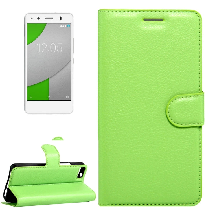 For BQ Aquaris A4.5 Litchi Texture Horizontal Flip Leather Case with Magnetic Buckle & Holder & Card Slots & Wallet
