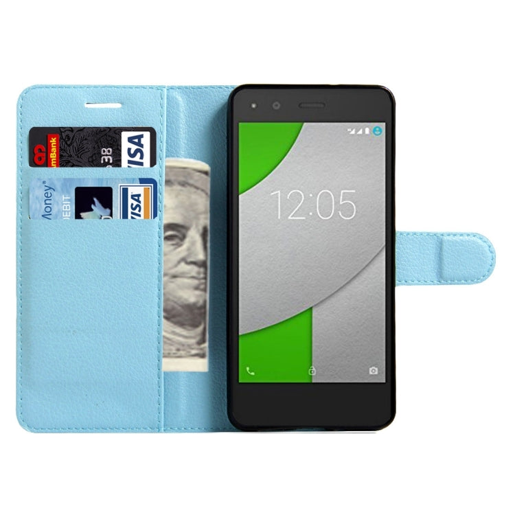 For BQ Aquaris A4.5 Litchi Texture Horizontal Flip Leather Case with Magnetic Buckle & Holder & Card Slots & Wallet