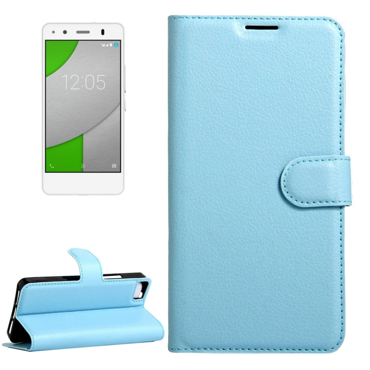 For BQ Aquaris A4.5 Litchi Texture Horizontal Flip Leather Case with Magnetic Buckle & Holder & Card Slots & Wallet