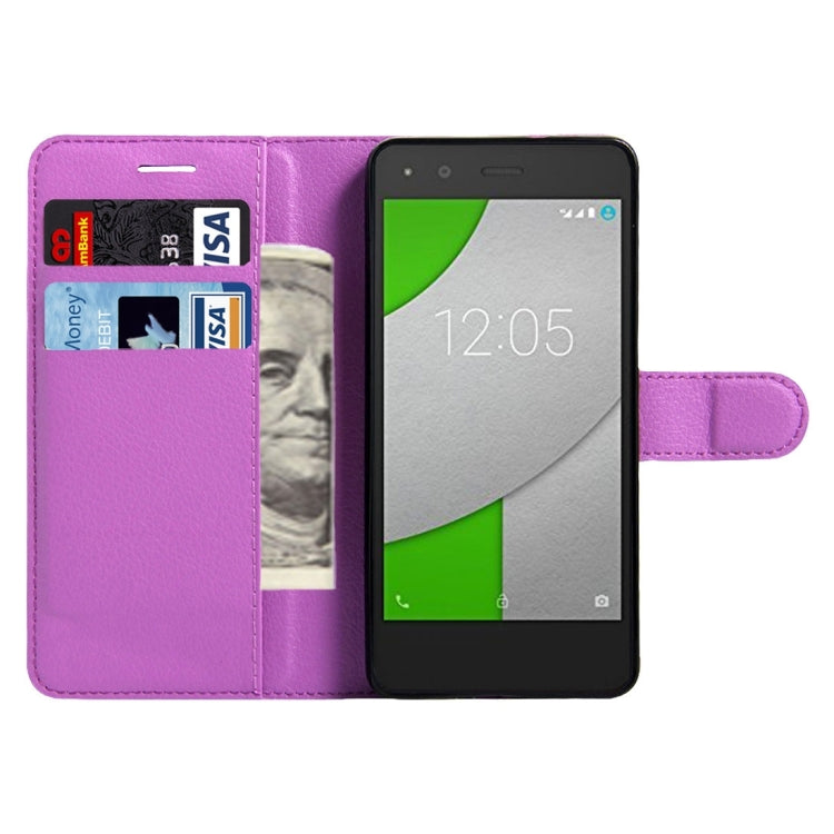 For BQ Aquaris A4.5 Litchi Texture Horizontal Flip Leather Case with Magnetic Buckle & Holder & Card Slots & Wallet