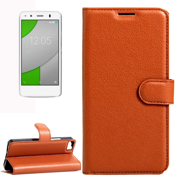 For BQ Aquaris A4.5 Litchi Texture Horizontal Flip Leather Case with Magnetic Buckle & Holder & Card Slots & Wallet