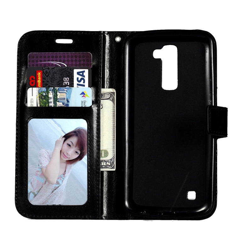 For LG K10 Crazy Horse Texture Horizontal Flip Leather Case with Magnetic Buckle & Holder & Card Slots & Wallet & Photo Frame