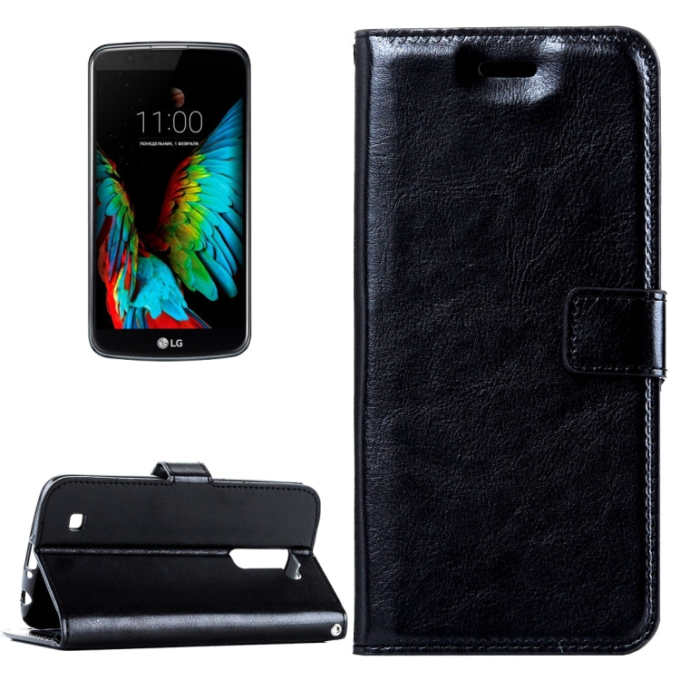 For LG K10 Crazy Horse Texture Horizontal Flip Leather Case with Magnetic Buckle & Holder & Card Slots & Wallet & Photo Frame