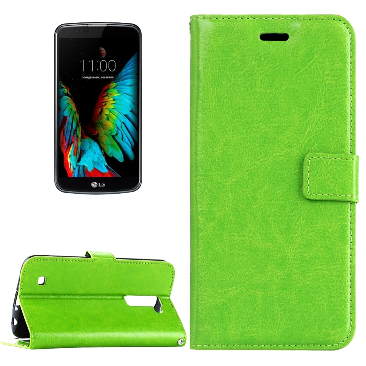 For LG K10 Crazy Horse Texture Horizontal Flip Leather Case with Magnetic Buckle & Holder & Card Slots & Wallet & Photo Frame