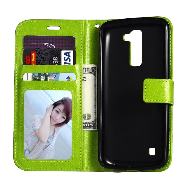 For LG K10 Crazy Horse Texture Horizontal Flip Leather Case with Magnetic Buckle & Holder & Card Slots & Wallet & Photo Frame