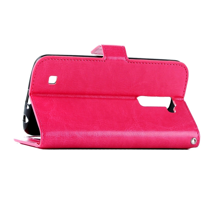 For LG K10 Crazy Horse Texture Horizontal Flip Leather Case with Magnetic Buckle & Holder & Card Slots & Wallet & Photo Frame