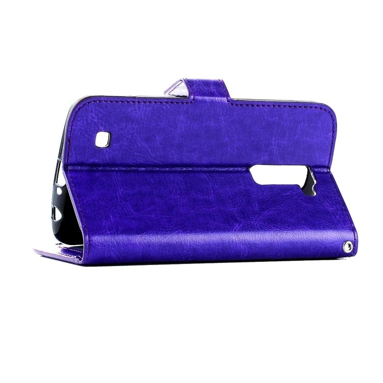 For LG K10 Crazy Horse Texture Horizontal Flip Leather Case with Magnetic Buckle & Holder & Card Slots & Wallet & Photo Frame