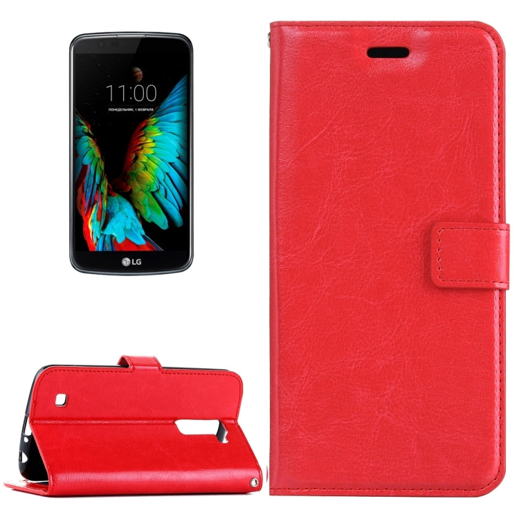 For LG K10 Crazy Horse Texture Horizontal Flip Leather Case with Magnetic Buckle & Holder & Card Slots & Wallet & Photo Frame