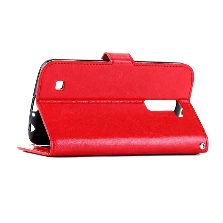 For LG K10 Crazy Horse Texture Horizontal Flip Leather Case with Magnetic Buckle & Holder & Card Slots & Wallet & Photo Frame