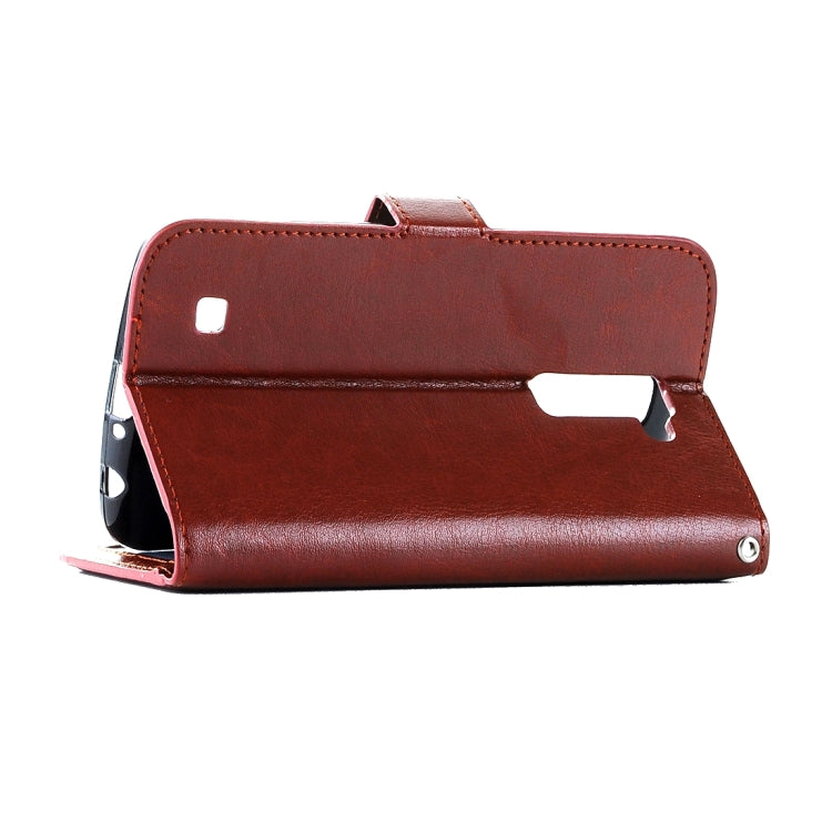 For LG K10 Crazy Horse Texture Horizontal Flip Leather Case with Magnetic Buckle & Holder & Card Slots & Wallet & Photo Frame
