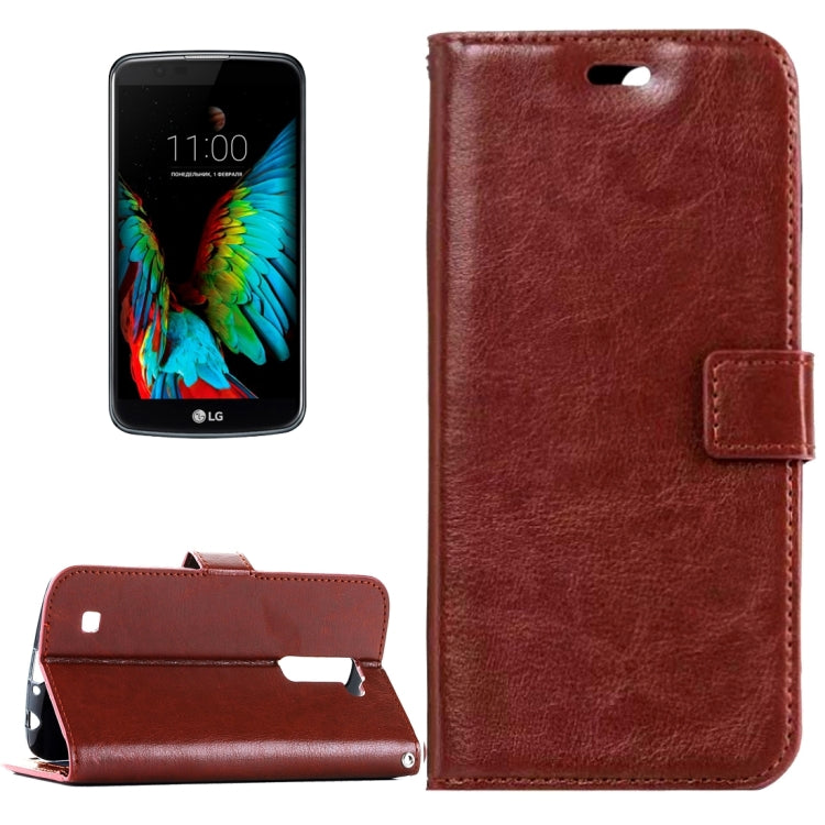For LG K10 Crazy Horse Texture Horizontal Flip Leather Case with Magnetic Buckle & Holder & Card Slots & Wallet & Photo Frame