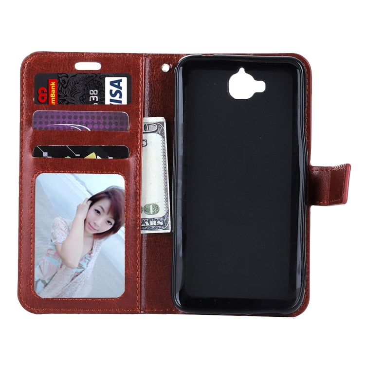 For Huawei  Y6 Pro Crazy Horse Texture Horizontal Flip Leather Case with Magnetic Buckle & Holder & Card Slots & Wallet & Photo Frame