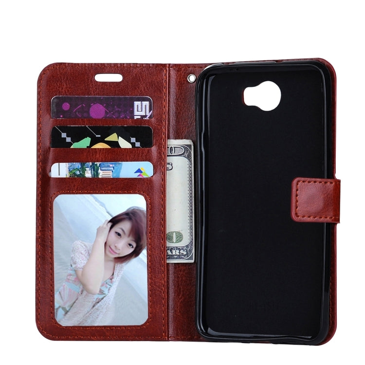 For Huawei  Y5 II Crazy Horse Texture Horizontal Flip Leather Case with Magnetic Buckle & Holder & Card Slots & Wallet & Photo Frame