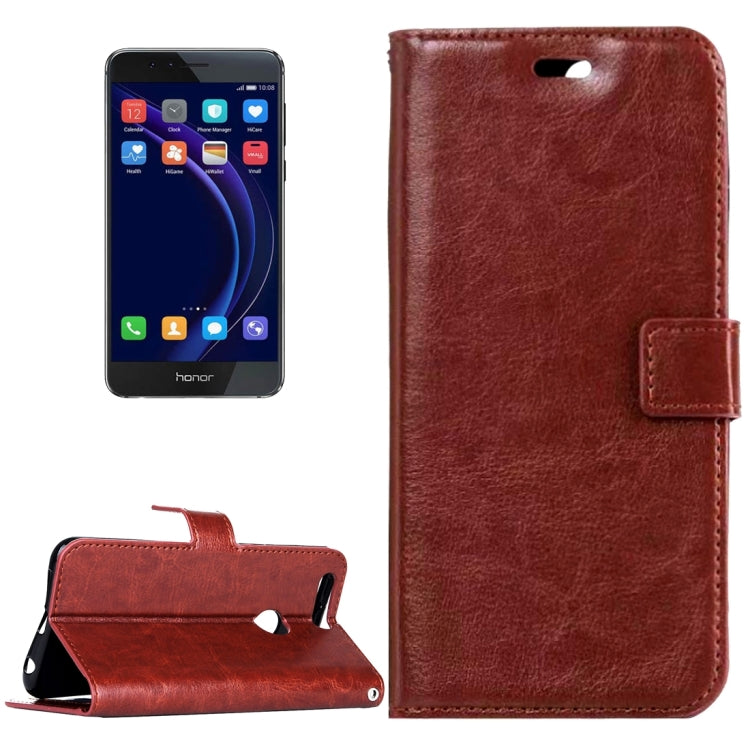 For Huawei  Honor 8 Crazy Horse Texture Horizontal Flip Leather Case with Magnetic Buckle & Holder & Card Slots & Wallet & Photo Frame