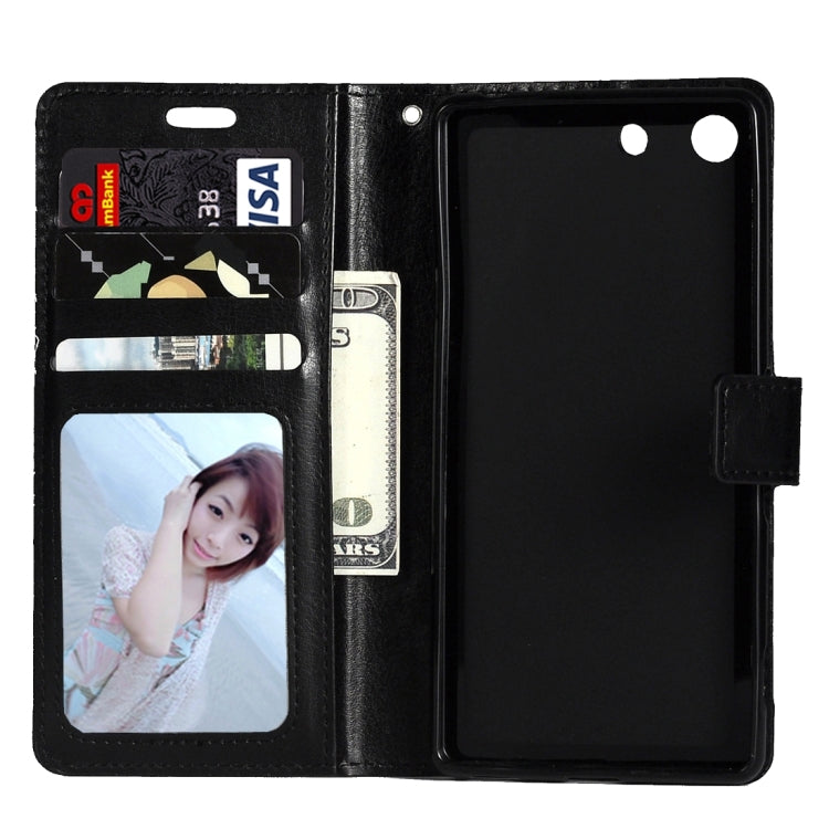 For Sony Xperia M5 Crazy Horse Texture Horizontal Flip Leather Case with Magnetic Buckle & Holder & Card Slots & Wallet & Photo Frame
