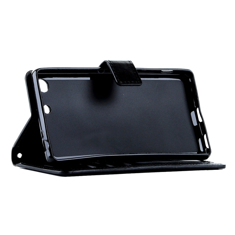 For Sony Xperia M5 Crazy Horse Texture Horizontal Flip Leather Case with Magnetic Buckle & Holder & Card Slots & Wallet & Photo Frame