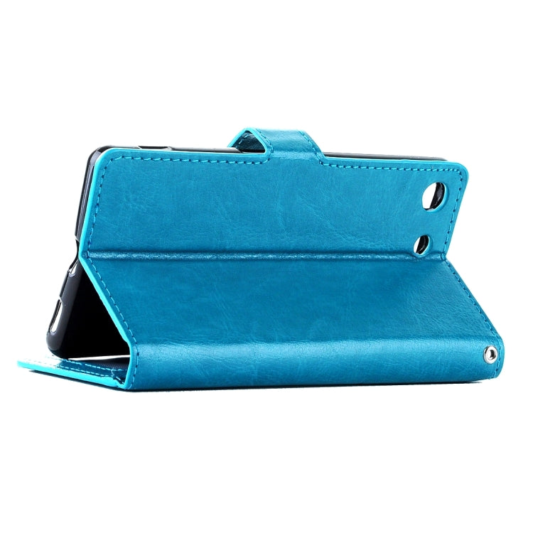 For Sony Xperia M5 Crazy Horse Texture Horizontal Flip Leather Case with Magnetic Buckle & Holder & Card Slots & Wallet & Photo Frame