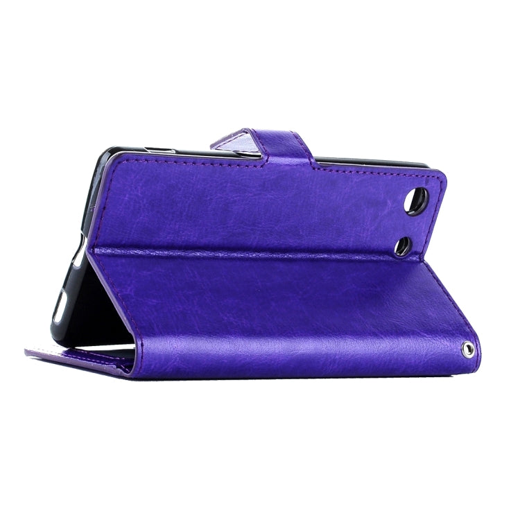 For Sony Xperia M5 Crazy Horse Texture Horizontal Flip Leather Case with Magnetic Buckle & Holder & Card Slots & Wallet & Photo Frame