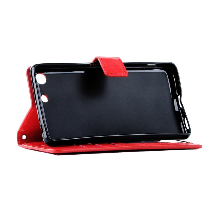 For Sony Xperia M5 Crazy Horse Texture Horizontal Flip Leather Case with Magnetic Buckle & Holder & Card Slots & Wallet & Photo Frame