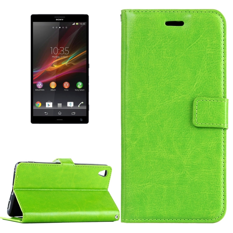 For Sony Xperia X Crazy Horse Texture Horizontal Flip Leather Case with Magnetic Buckle & Holder & Card Slots & Wallet & Photo Frame