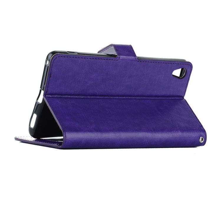 For Sony Xperia X Crazy Horse Texture Horizontal Flip Leather Case with Magnetic Buckle & Holder & Card Slots & Wallet & Photo Frame