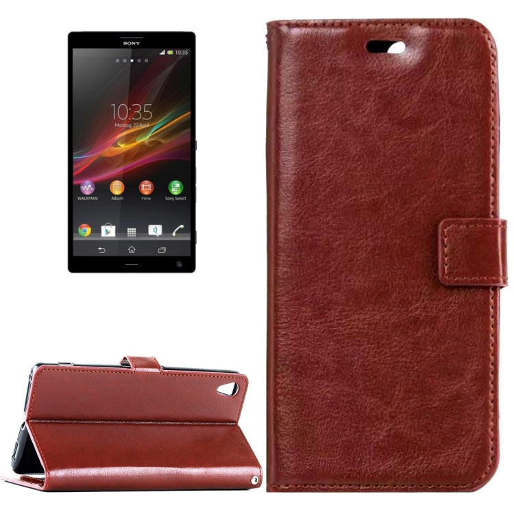 For Sony Xperia X Crazy Horse Texture Horizontal Flip Leather Case with Magnetic Buckle & Holder & Card Slots & Wallet & Photo Frame