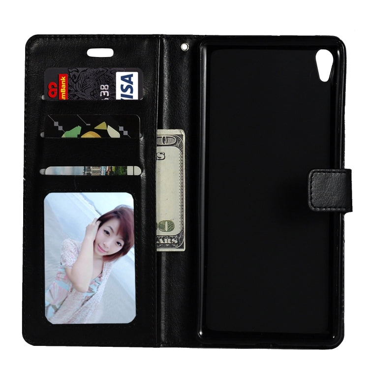 For Sony Xperia XA Crazy Horse Texture Horizontal Flip Leather Case with Magnetic Buckle & Holder & Card Slots & Wallet & Photo Frame