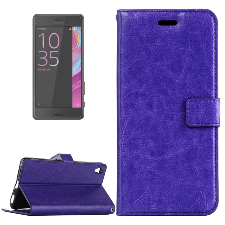 For Sony Xperia XA Crazy Horse Texture Horizontal Flip Leather Case with Magnetic Buckle & Holder & Card Slots & Wallet & Photo Frame